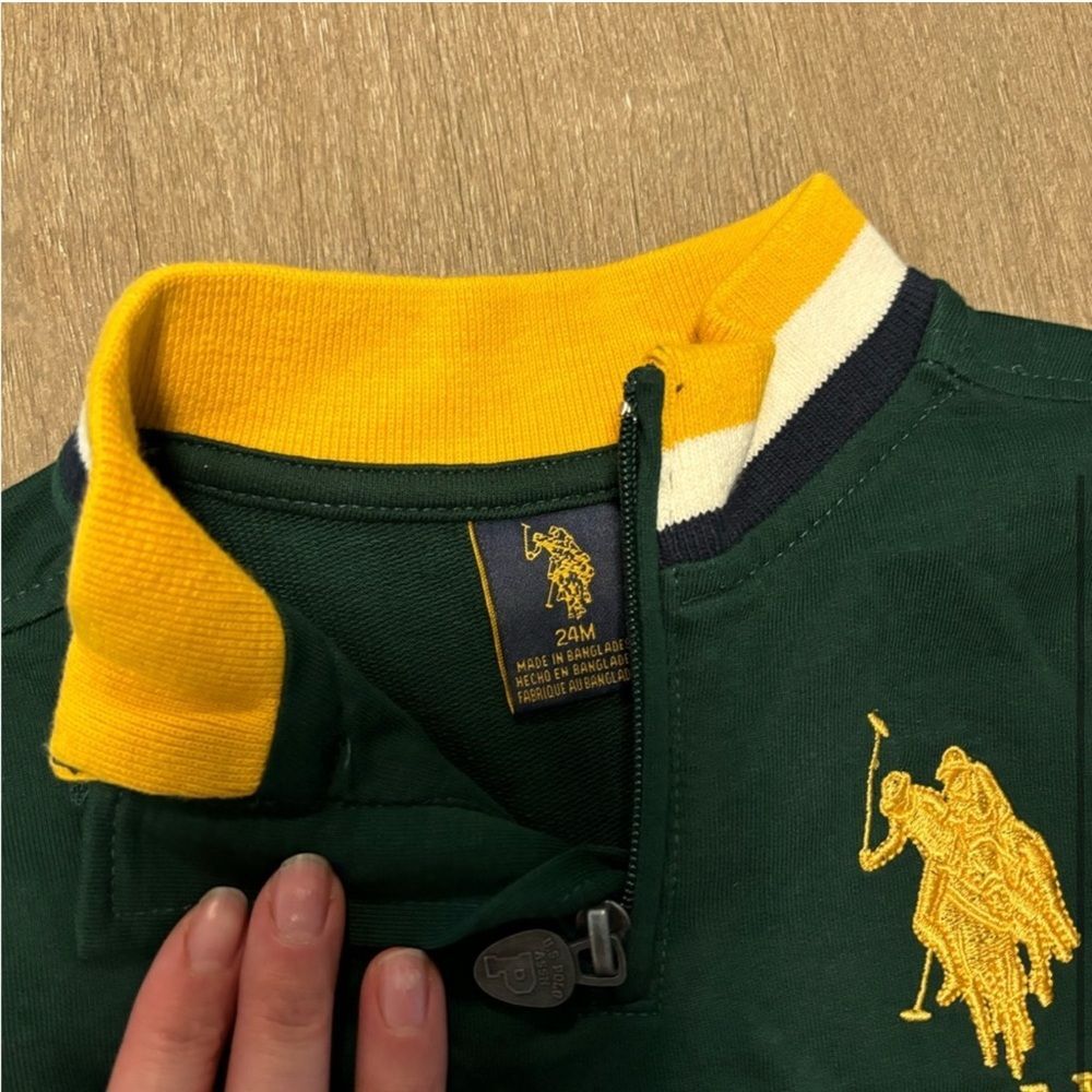 NWT Boys U.S. Polo Half Zip Sweatshirt Sz 24 mo - Picture 2 of 2